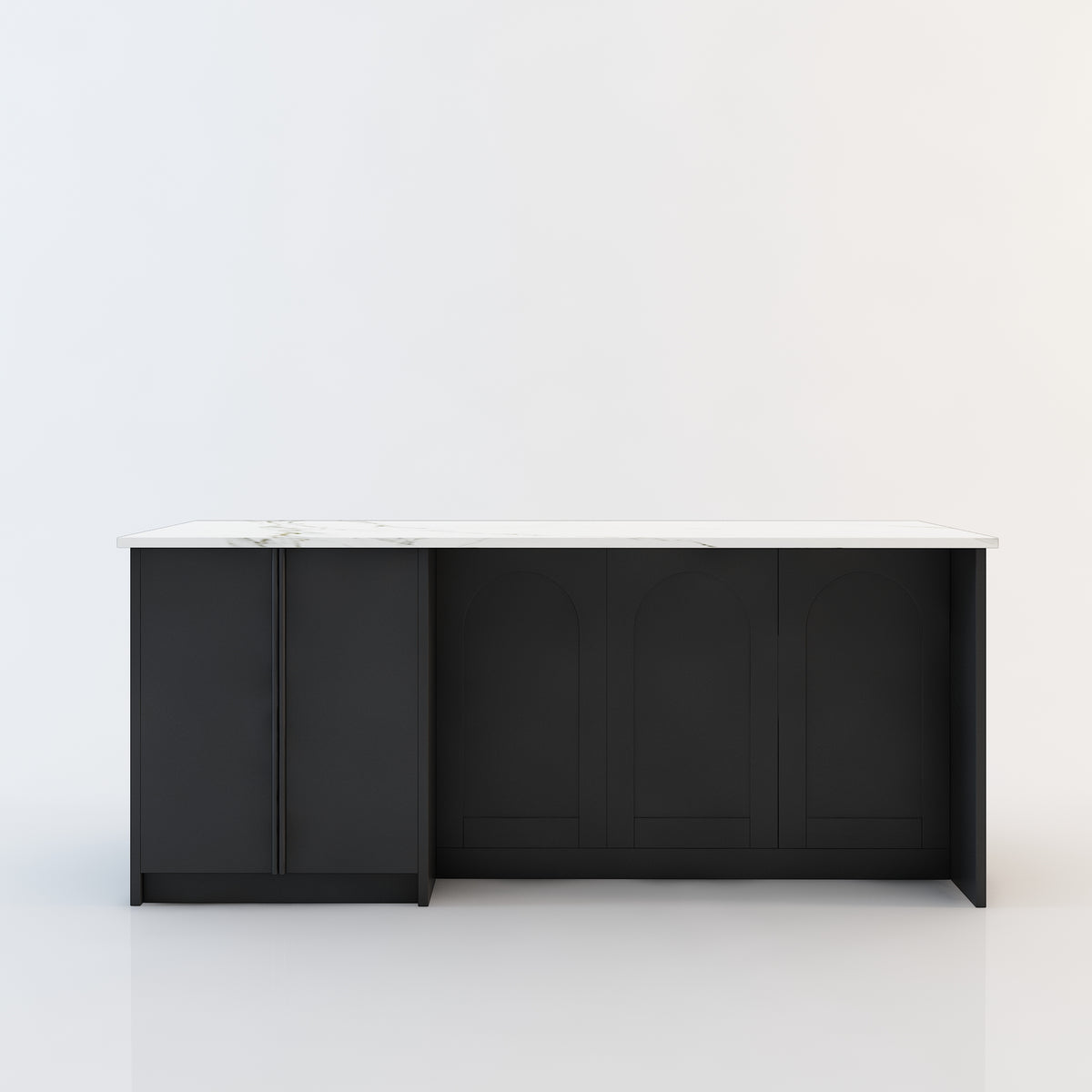 80 inch Large kitchen island with microwave shelf,For French and luxury spaces.