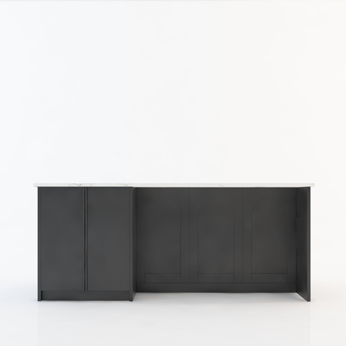 80 inch Large kitchen island with microwave shelf,For French and luxury spaces.
