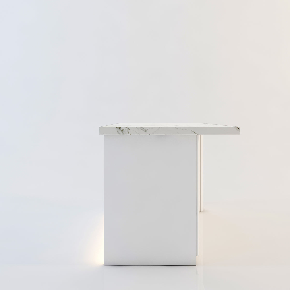 72 inch white Modern Kitchen island with Cabinets ,Bar, Electrical Outlet and Light