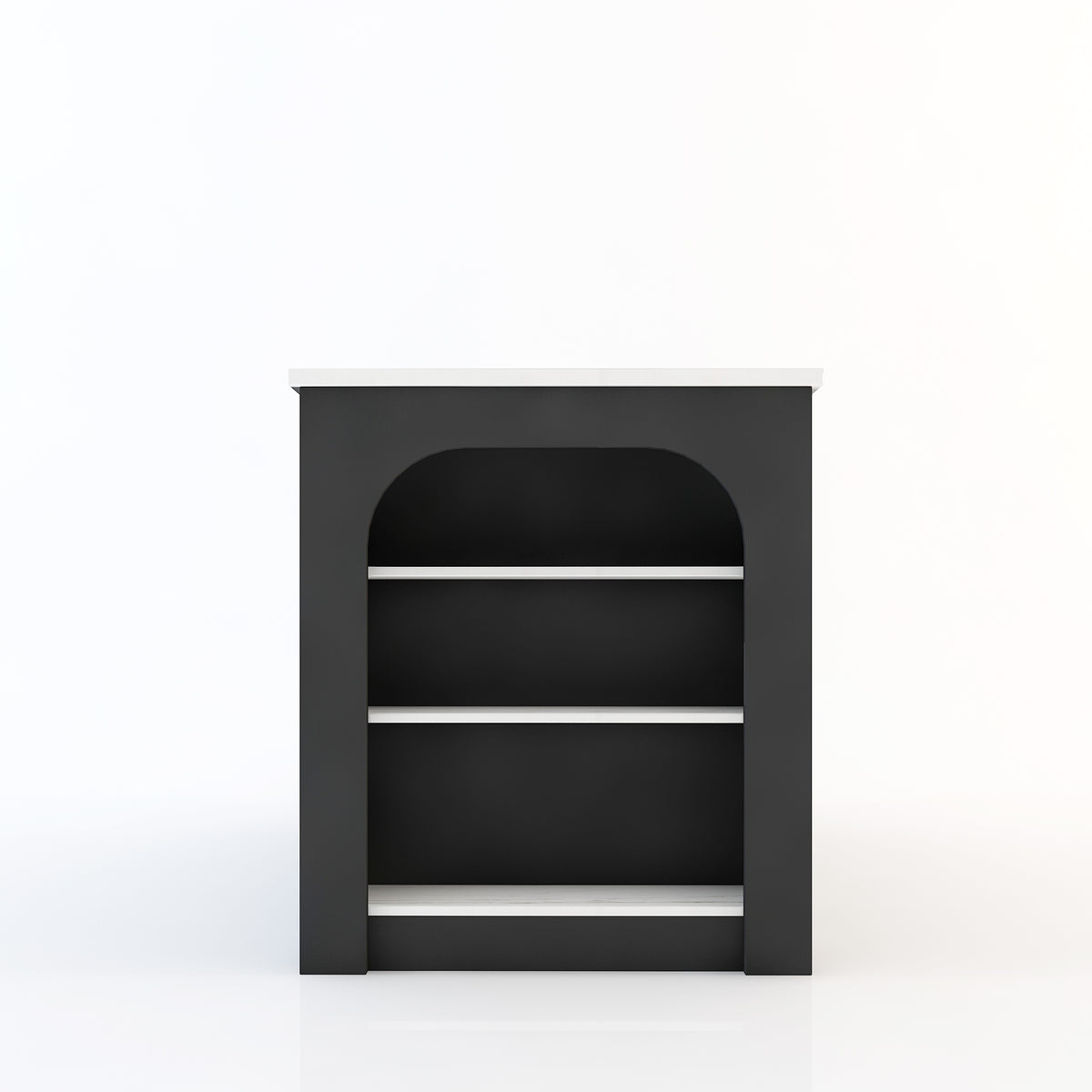 72 Inch Kitchen Island with Microwave Storage,Waterfall Breakfast Bar and Flush Mount Light