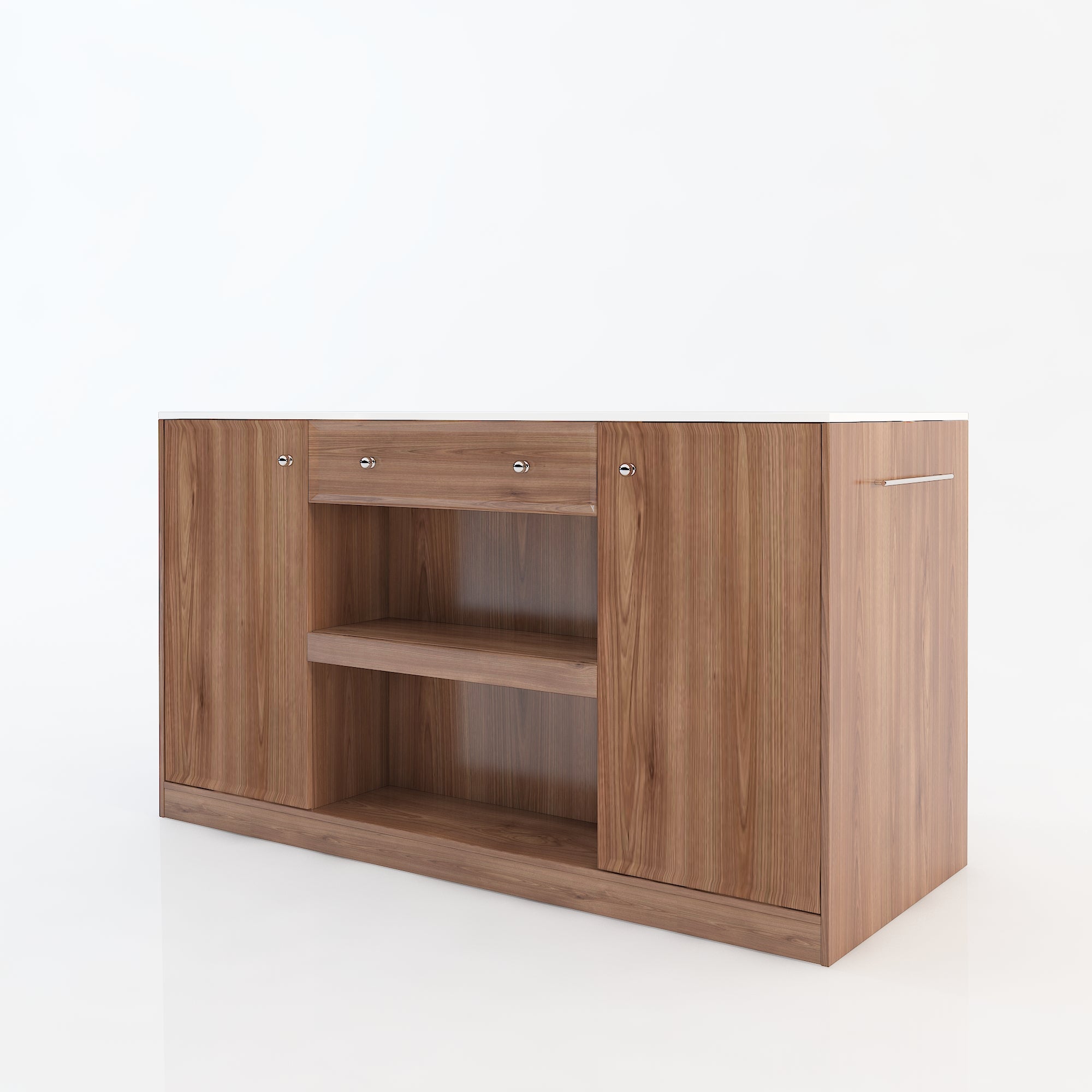 64“Small Kitchen Island with Expandable Dining table and Hidden Storage