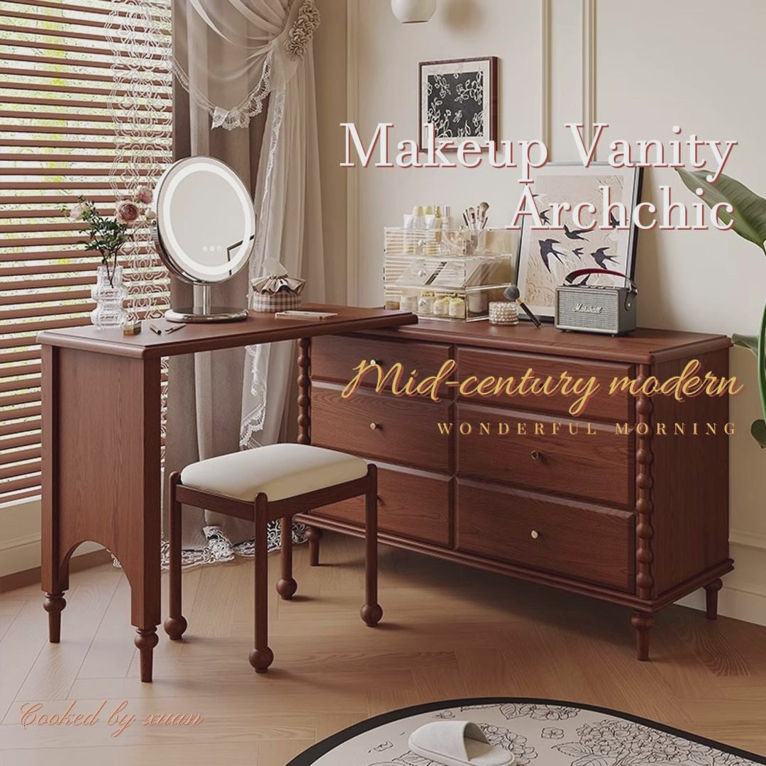 Hepburn Vanity | A Mid-Century Modern Dressing Table Designed for Small Spaces